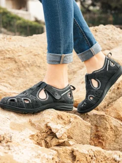 Femme Pédiconfort Babies à scratch cuir et textile