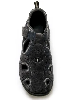 Femme Pédiconfort Babies à scratch cuir et textile