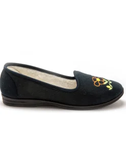 Femme Pédiconfort Ballerines brodées fleur largeur confort