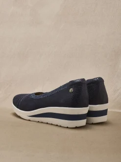 Femme Pédiconfort Ballerines compensées pourtour élastiqué