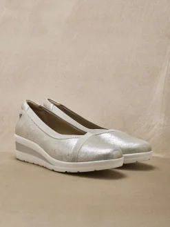 Femme Pédiconfort Ballerines compensées pourtour élastiqué