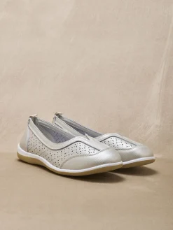 Femme Pédiconfort Ballerines dessus cuir perforé