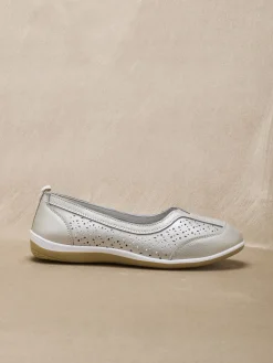 Femme Pédiconfort Ballerines dessus cuir perforé