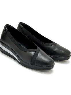 Femme Pédiconfort Ballerines tout cuir élastiquées