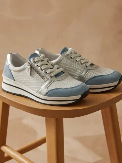 Femme Pédiconfort Baskets avec zip et lacets