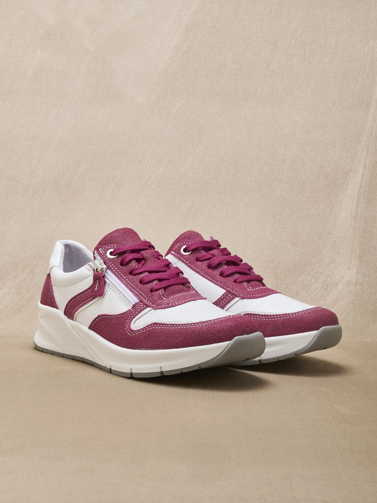 Femme Pédiconfort Baskets bicolores avec zip côté