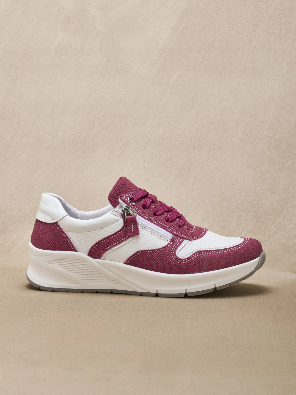 Femme Pédiconfort Baskets bicolores avec zip côté