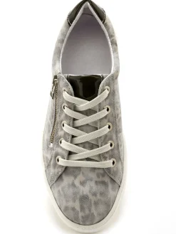 Femme Pédiconfort Baskets cuir avec zip et lacets