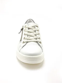 Femme Pédiconfort Baskets cuir avec zip et lacets