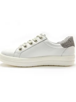 Femme Pédiconfort Baskets cuir avec zip et lacets