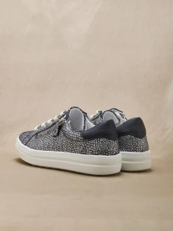 Femme Pédiconfort Baskets cuir avec zip et lacets