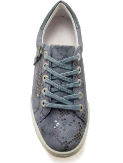 Femme Pédiconfort Baskets cuir avec zip et lacets