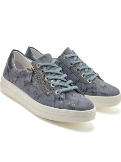 Femme Pédiconfort Baskets cuir avec zip et lacets