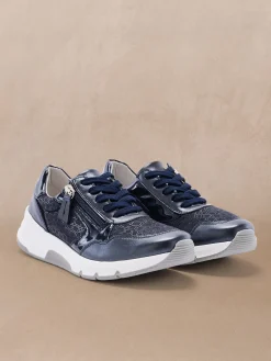 Femme Pédiconfort Baskets cuir et textile