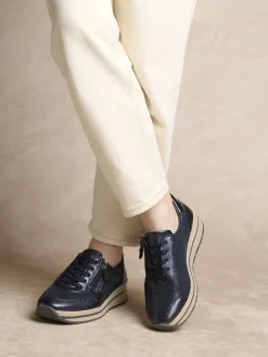 Femme Pédiconfort Baskets zip et lacets semelle amovible