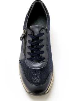 Femme Pédiconfort Baskets zip et lacets semelle amovible