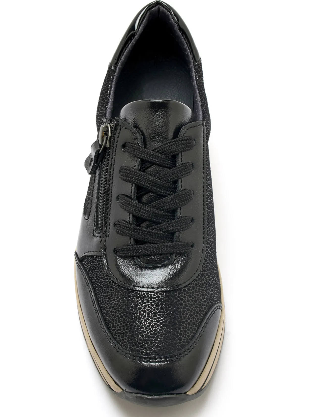 Femme Pédiconfort Baskets zip et lacets semelle amovible