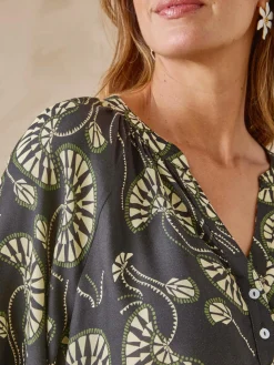 Femme Daxon Blouse à fronces manches longues