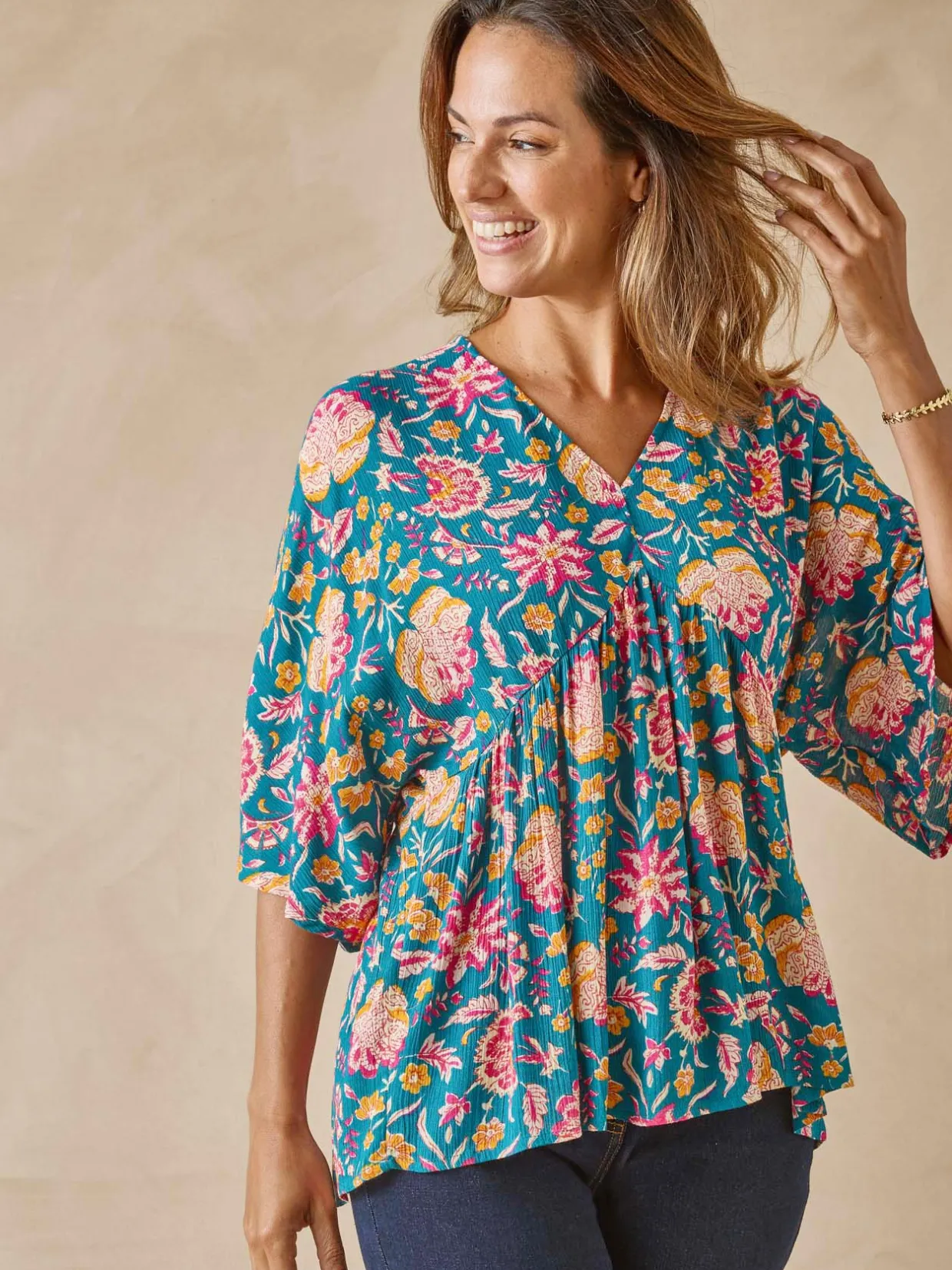 Femme Daxon Blouse ample en crêpe fluide