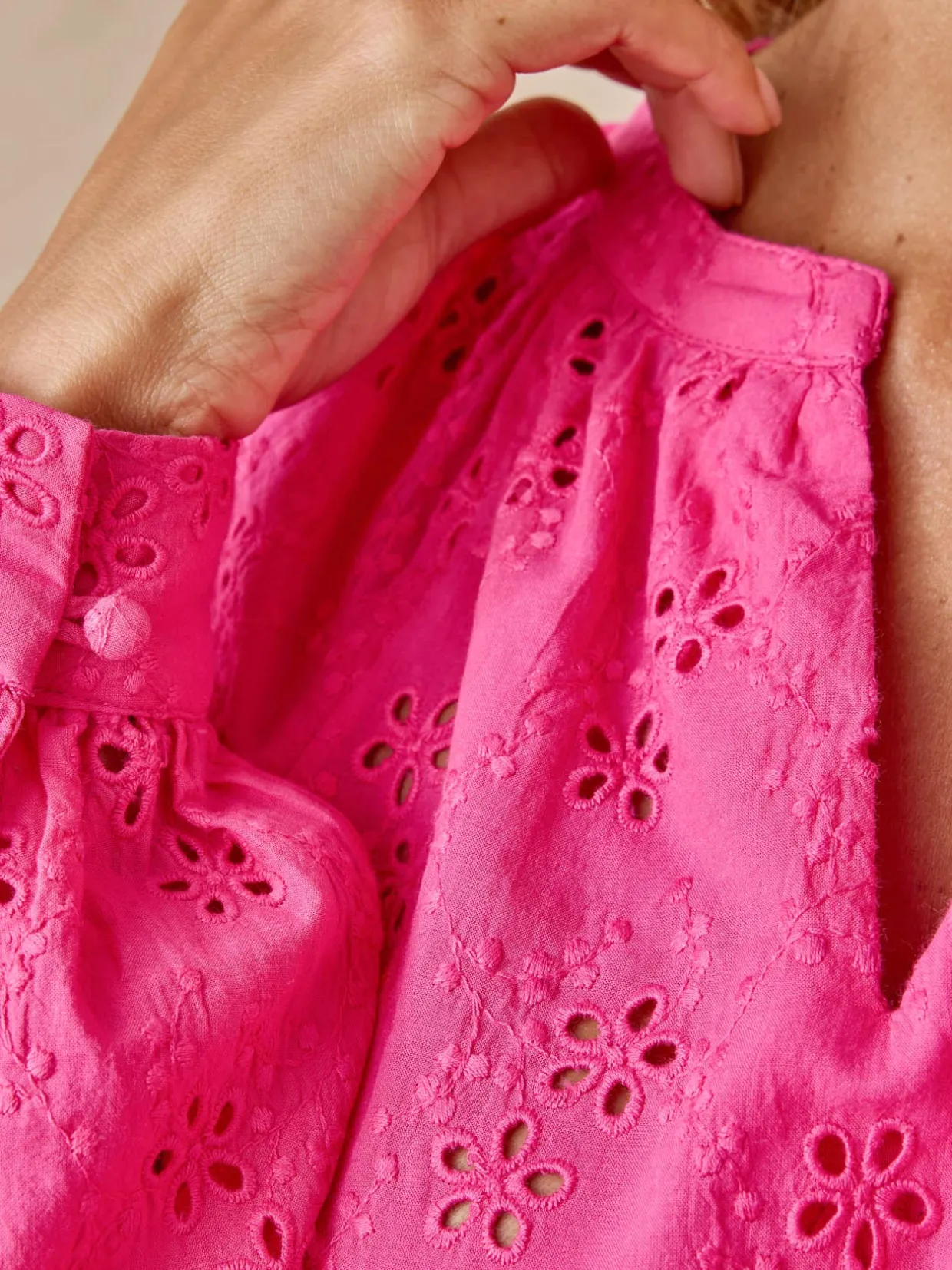 Femme Daxon Blouse en brooderie anglaise