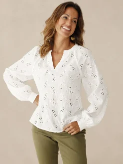 Femme Daxon Blouse en brooderie anglaise
