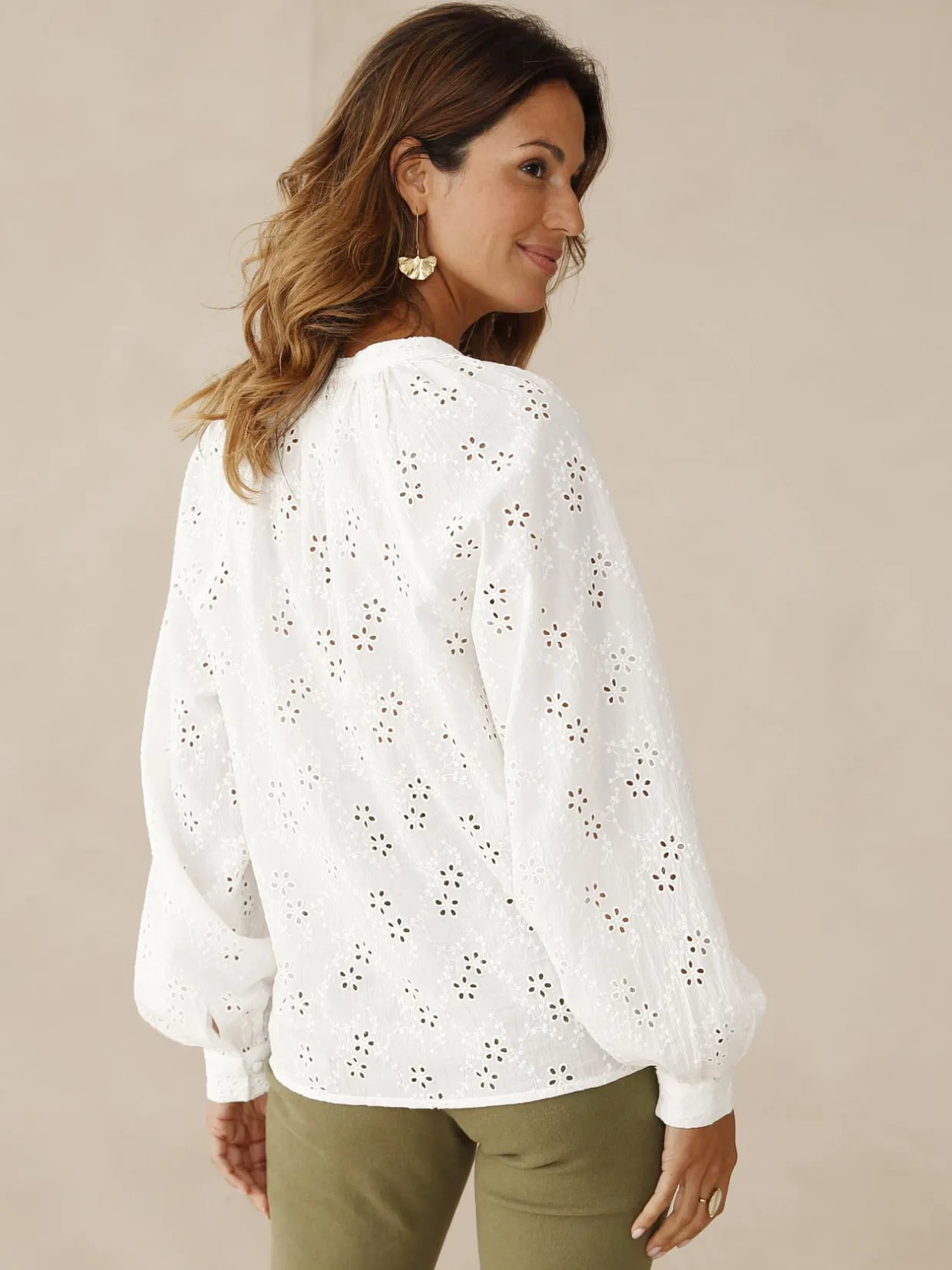 Femme Daxon Blouse en brooderie anglaise