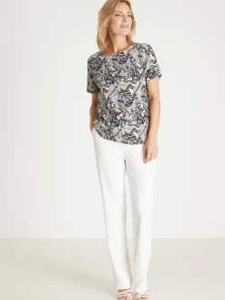 Femme Daxon Blouse en crêpe manches courtes