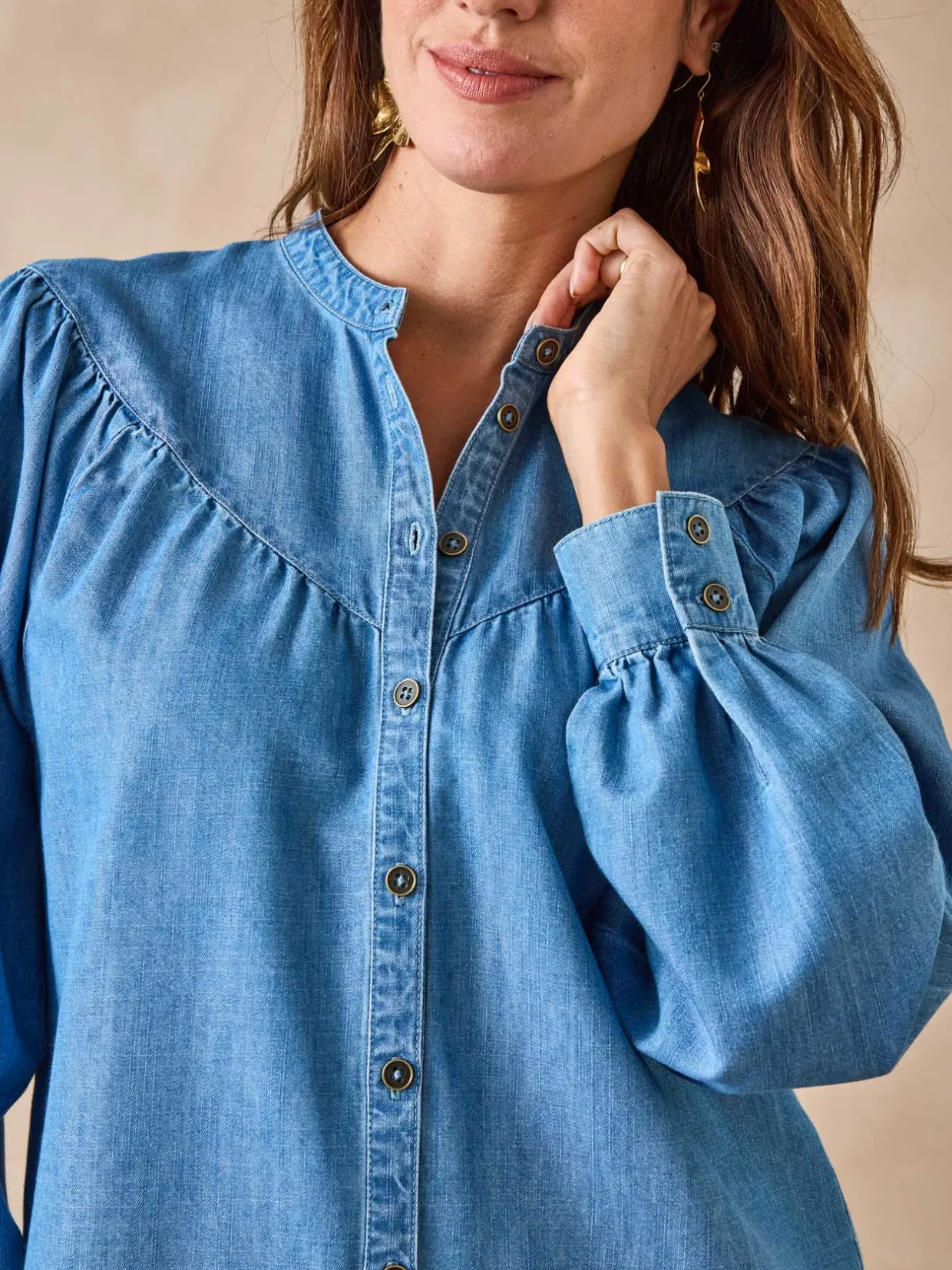 Femme Daxon Blouse en denim fluide