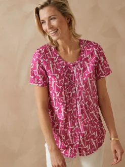 Femme Daxon Blouse en microfibre manches courtes