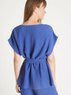 Femme Daxon Blouse en seersucker