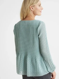 Femme Daxon Blouse en voile au plissé permanent