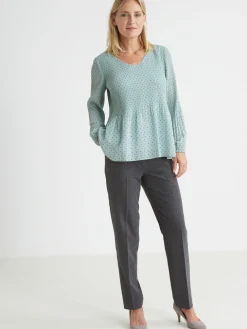 Femme Daxon Blouse en voile au plissé permanent