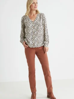 Femme Daxon Blouse fluide encolure V
