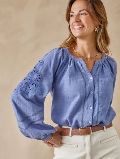 Femme Daxon Blouse manches brodées