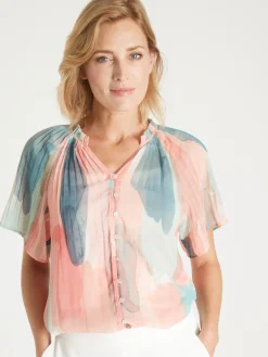 Femme Daxon Blouse vaporeuse manches papillon