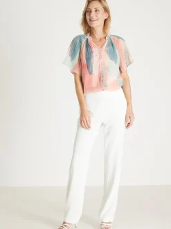 Femme Daxon Blouse vaporeuse manches papillon