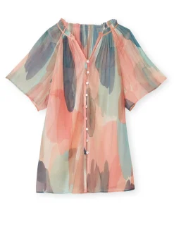 Femme Daxon Blouse vaporeuse manches papillon