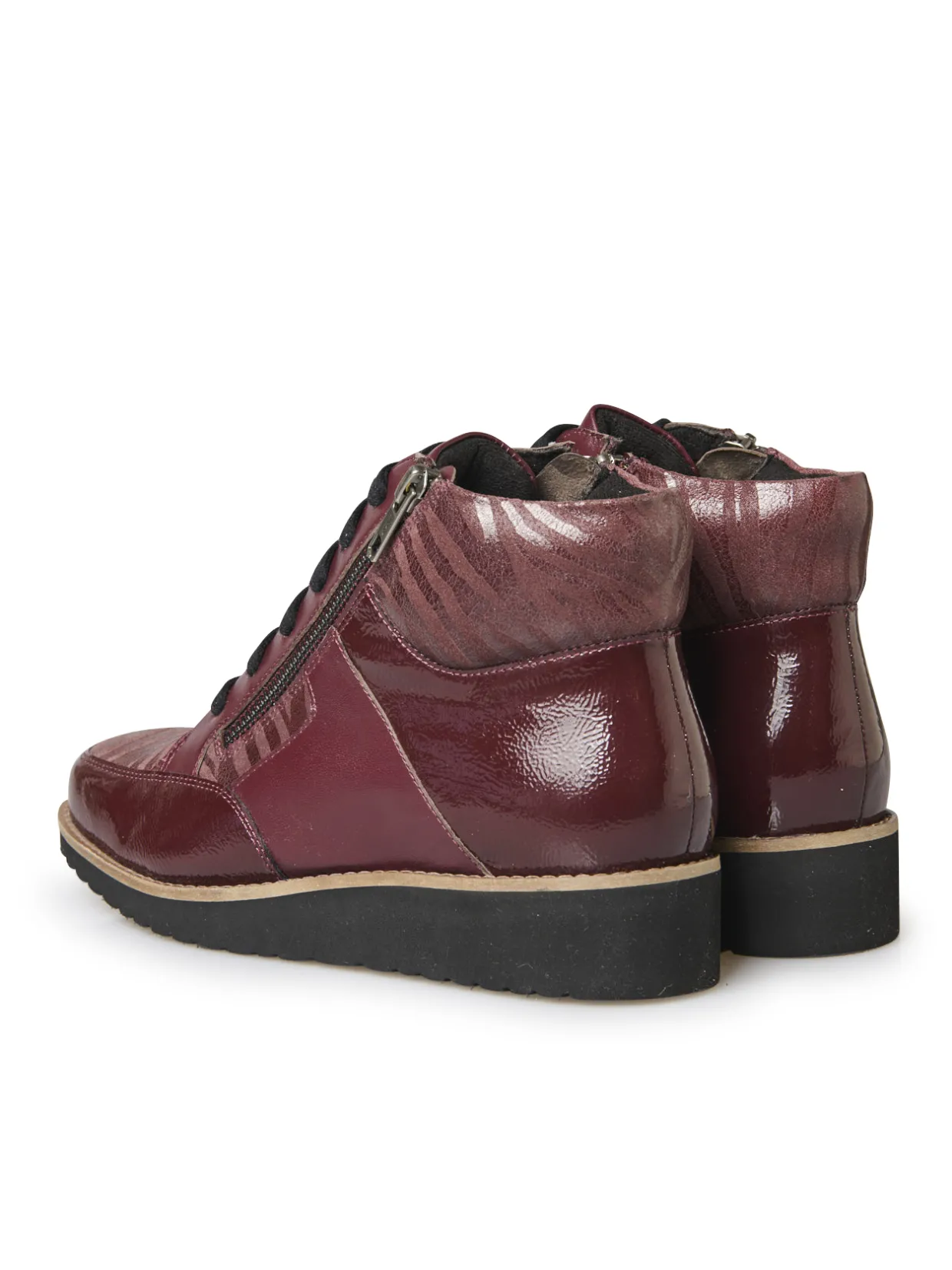 Femme Pédiconfort Boots à lacets cuir doublées suédine