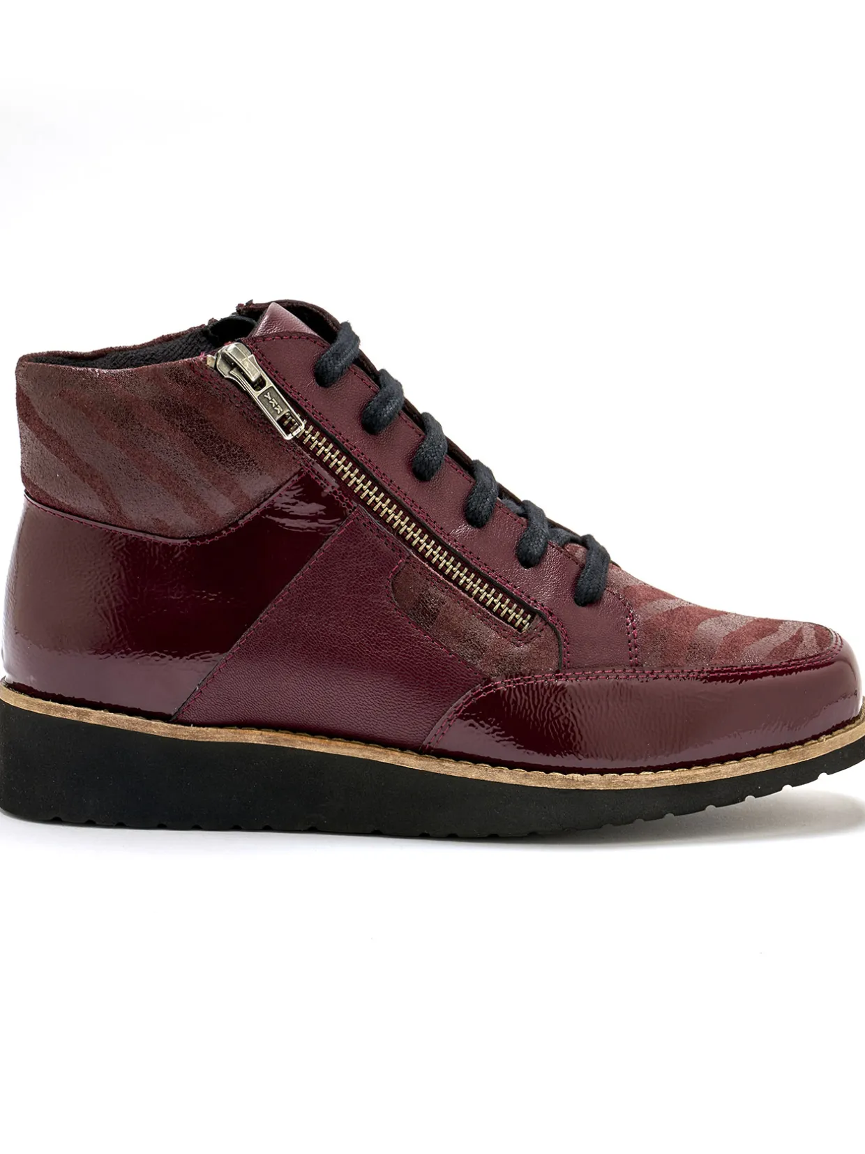 Femme Pédiconfort Boots à lacets cuir doublées suédine