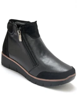 Femme Pédiconfort Boots compensées zippées