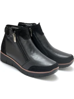 Femme Pédiconfort Boots compensées zippées