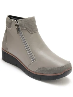 Femme Pédiconfort Boots compensées zippées