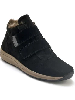 Femme Pédiconfort Boots cuir velours à scratchs