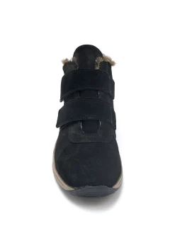 Femme Pédiconfort Boots cuir velours à scratchs