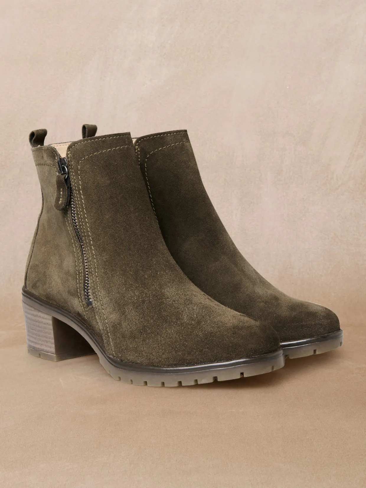 Femme Pédiconfort Boots cuir velours largeur confort