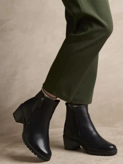 Femme Pédiconfort Boots dessus cuir largeur confort