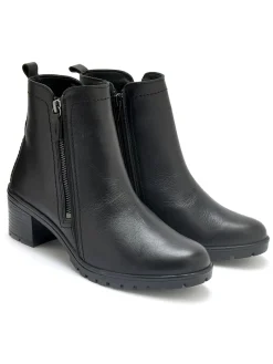 Femme Pédiconfort Boots dessus cuir largeur confort