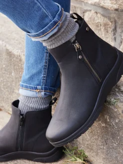 Femme Pédiconfort Boots double zip aéroesemelle® amovible