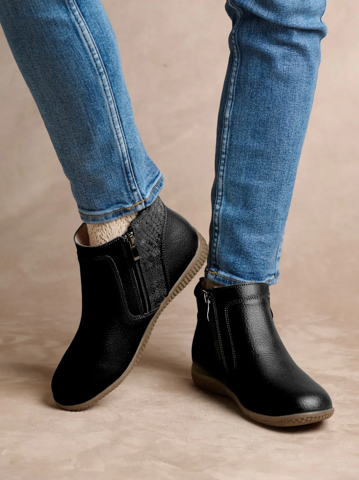 Femme Pédiconfort Boots double zip aérosemelle® amovible