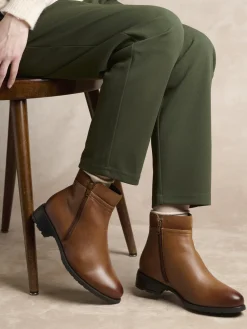 Femme Pédiconfort Boots en cuir double zip